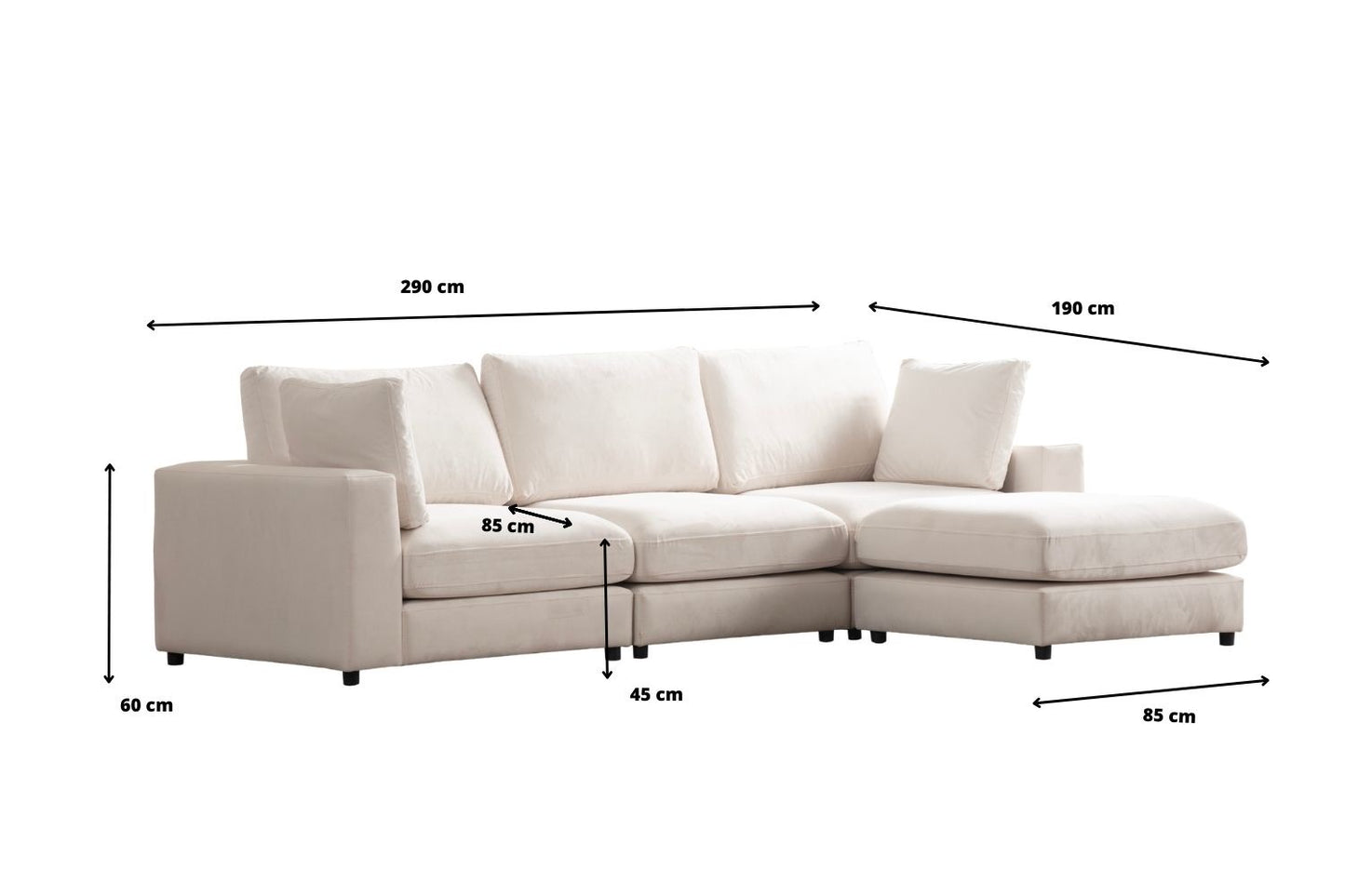 Canapé Julia Modulable Chenille 3+1