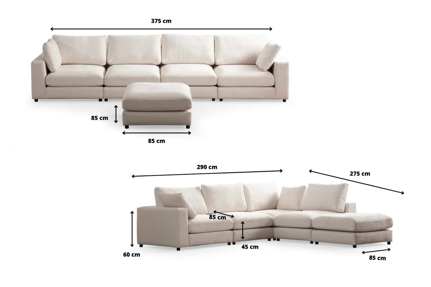 Canapé Julia Modulable Chenille 4+1