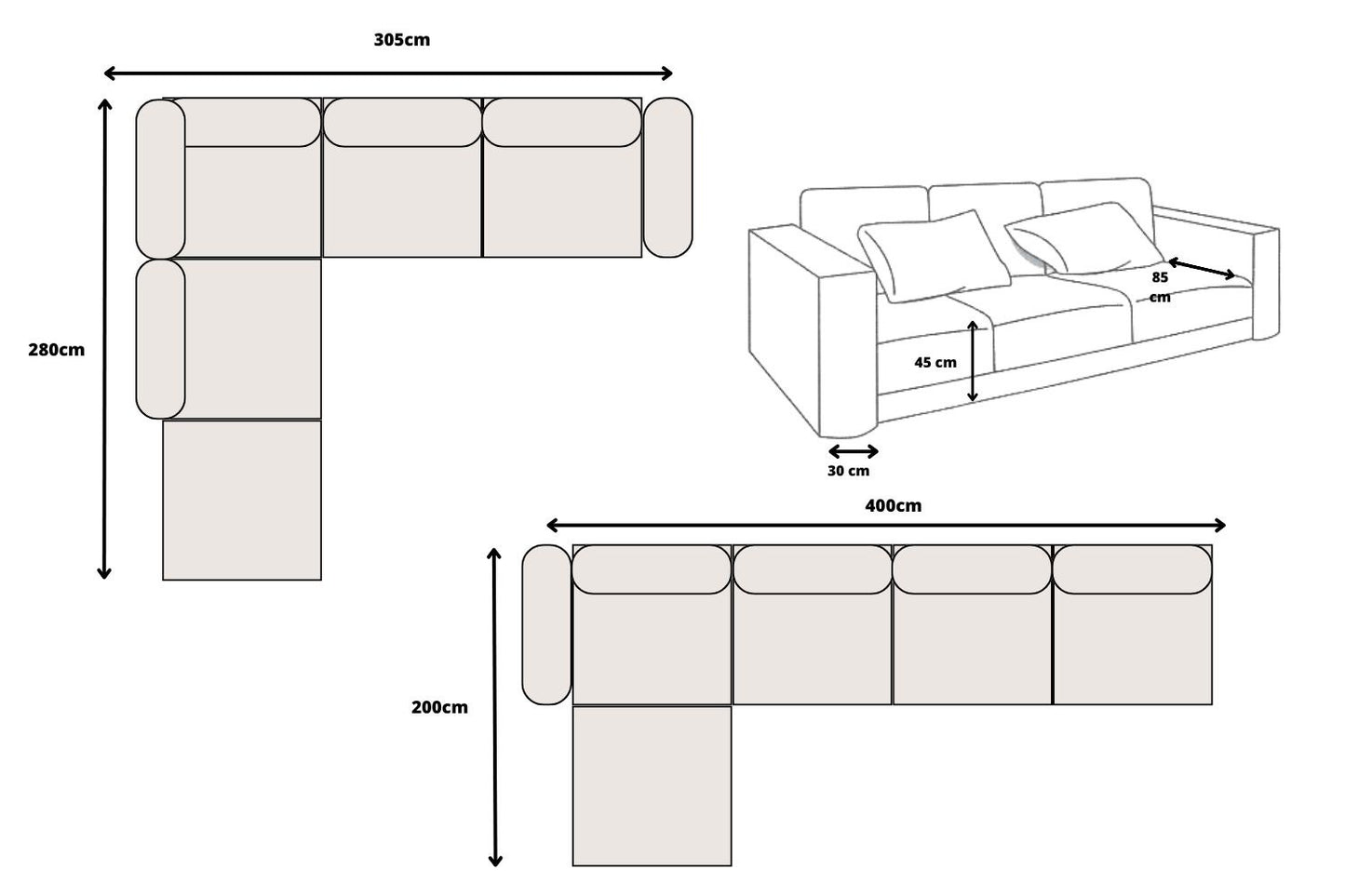 Canapé Élégance Modulable Chenille 4+1
