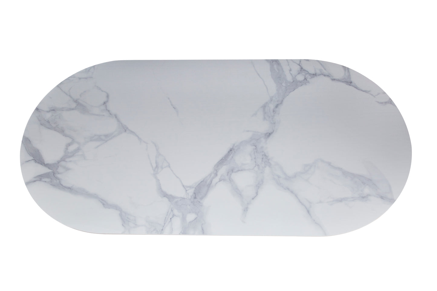 TABLE A MANGER ANNA PIED NOIR PLATEAU EN CERAMIQUE MARRBE BLANC 180x90x75CM