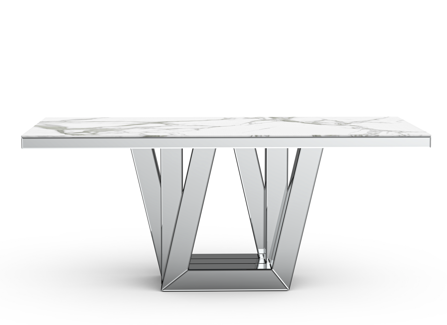 TABLE ELEGANCE MARBRE BLANC 180x190x75cm