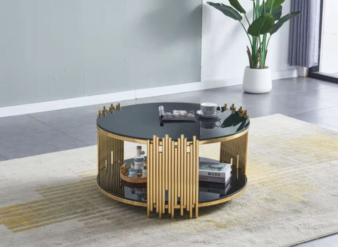 TABLE BASSE ROMEO ROND DORE