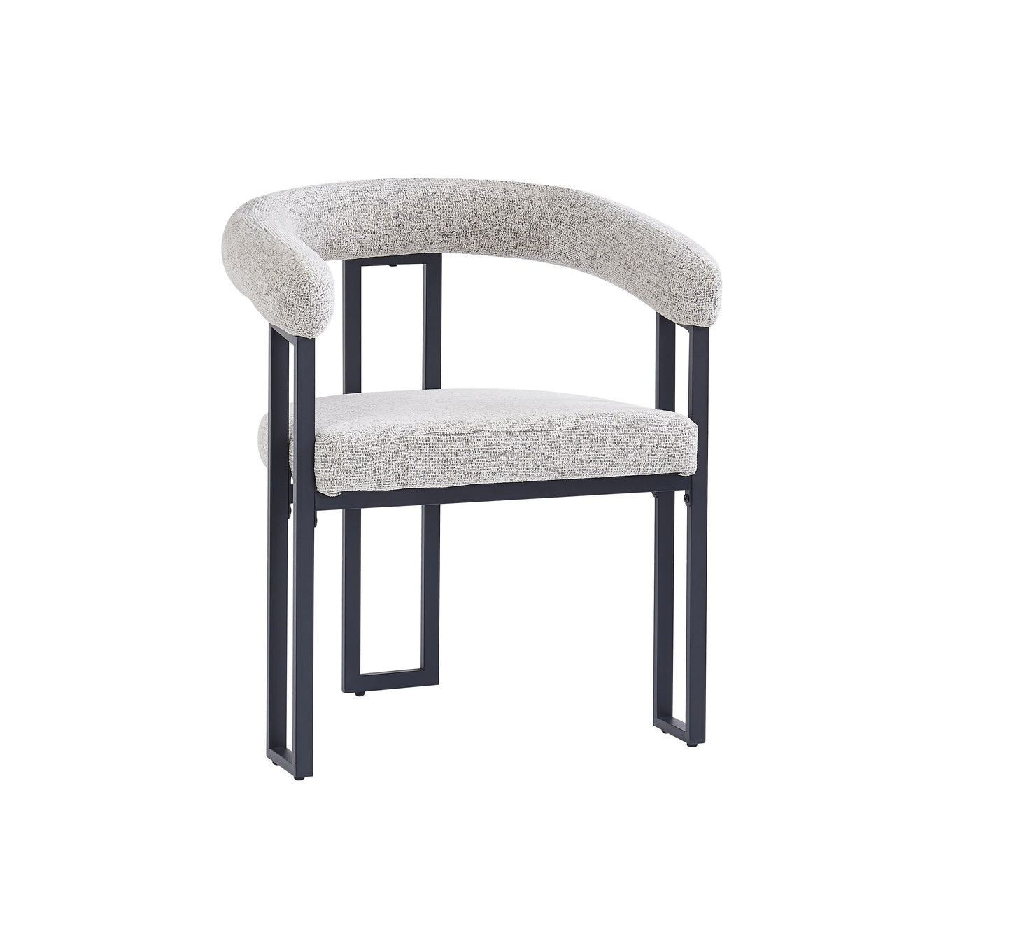 CHAISE NAIA PIED METAL NOIR ASSISE CAPPUCCINO