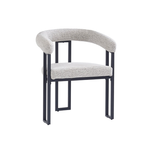 CHAISE NAIA PIED METAL NOIR ASSISE CAPPUCCINO