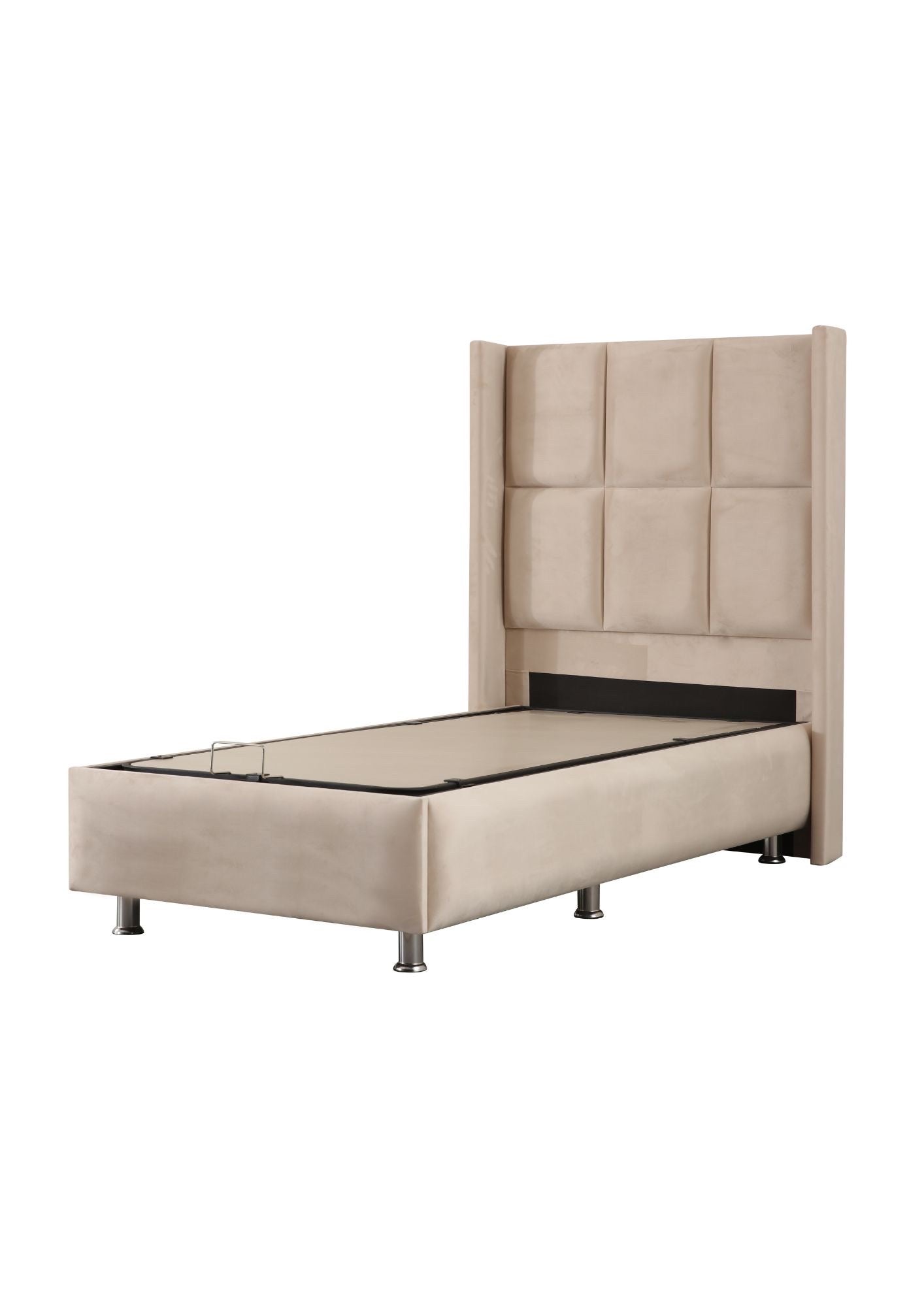 Lit Coffre Enfant RIO BEIGE - Velours