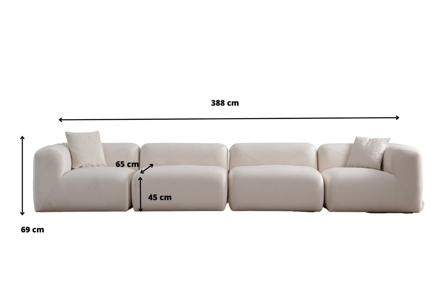 Canapé Nuage Velours Blanc Cassé