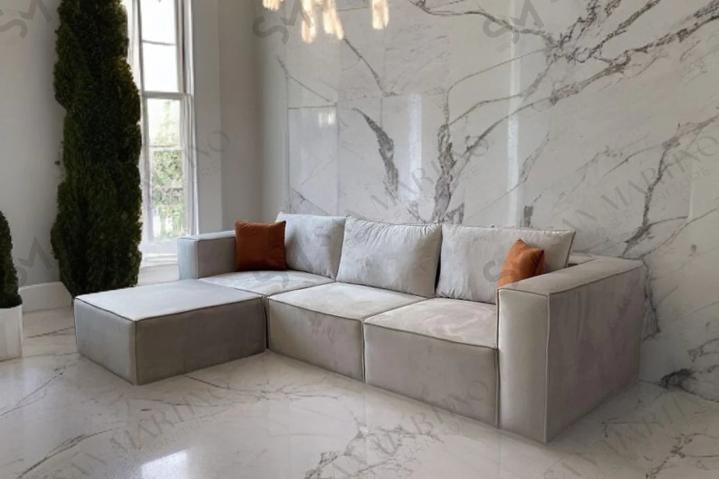 Canapé Élégance Modulable Velours 3+1