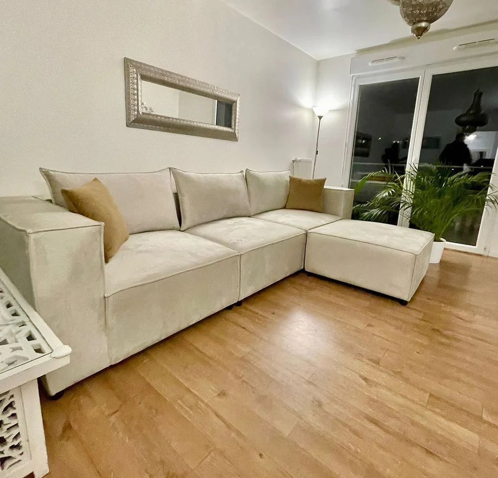 Canapé Élégance Modulable Velours 3+1