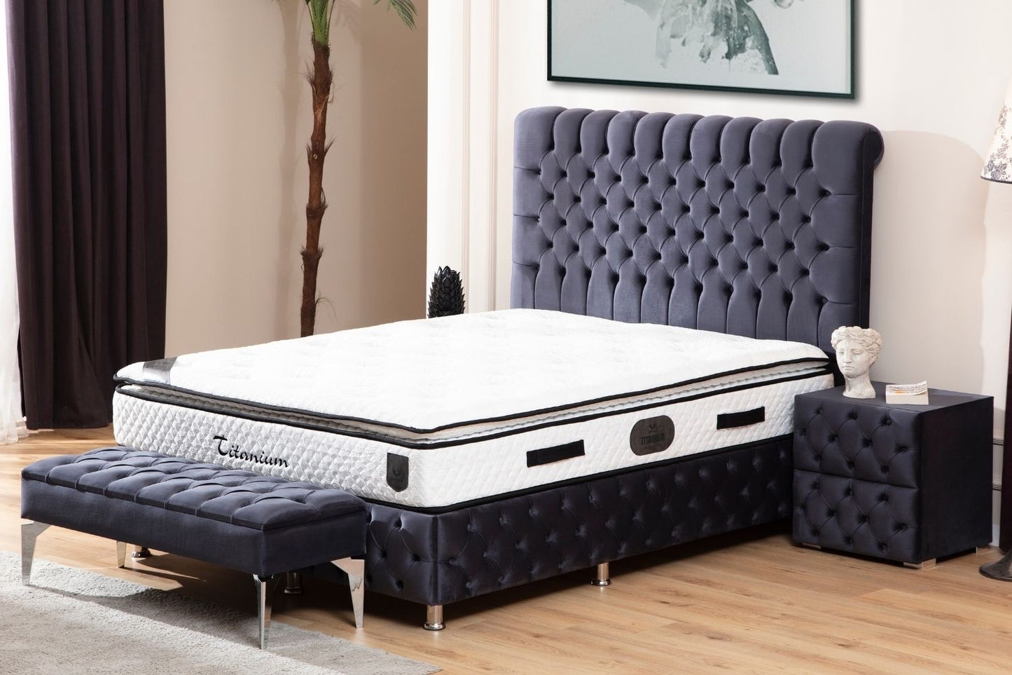 LIT COFFRE Luna Gris Anthracite