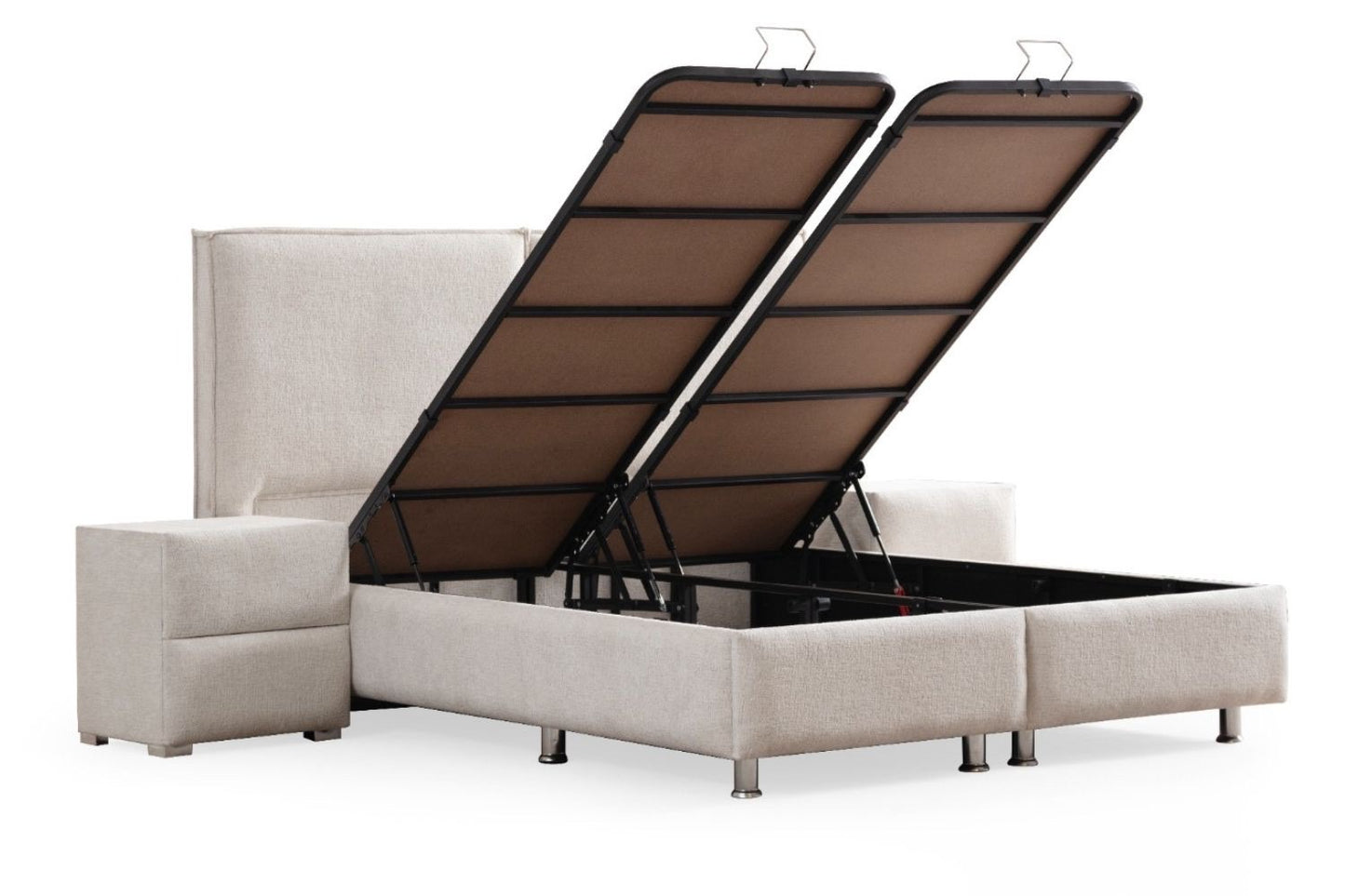 LIT COFFRE MAYA BLANC CASSÉ CHENILLE