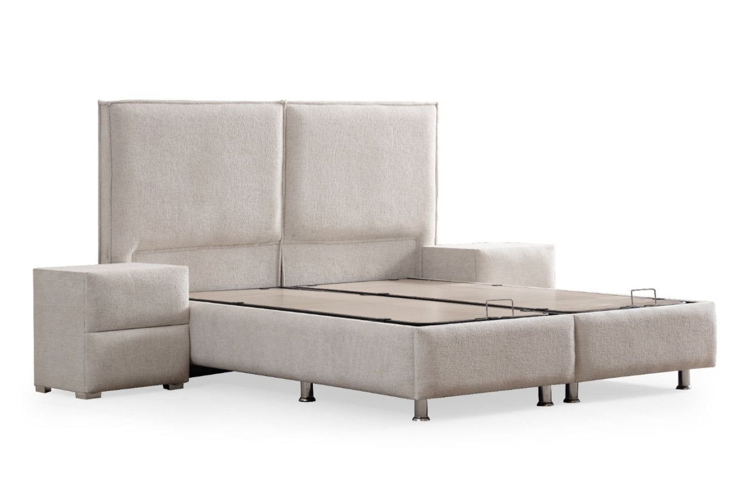 LIT COFFRE MAYA BLANC CASSÉ CHENILLE