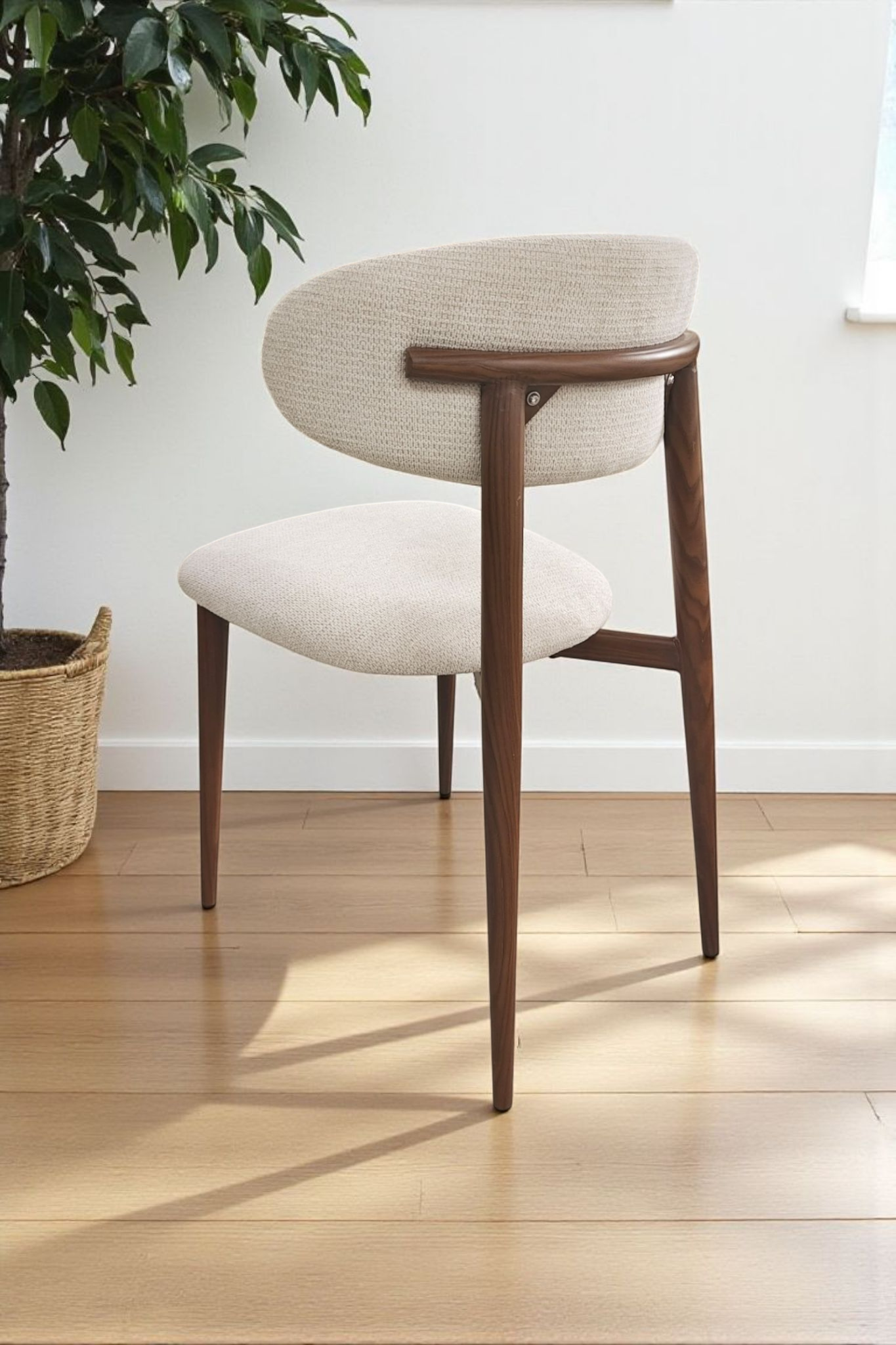 CHAISE BOHEME CHENILLE BEIGE NOYER