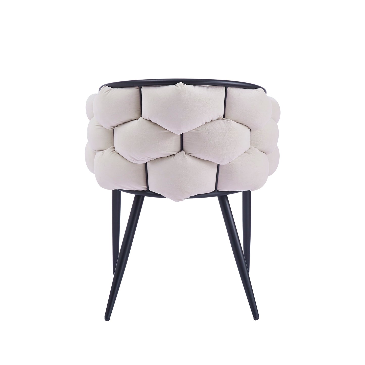 CHAISE BALLON METAL NOIR BEIGE