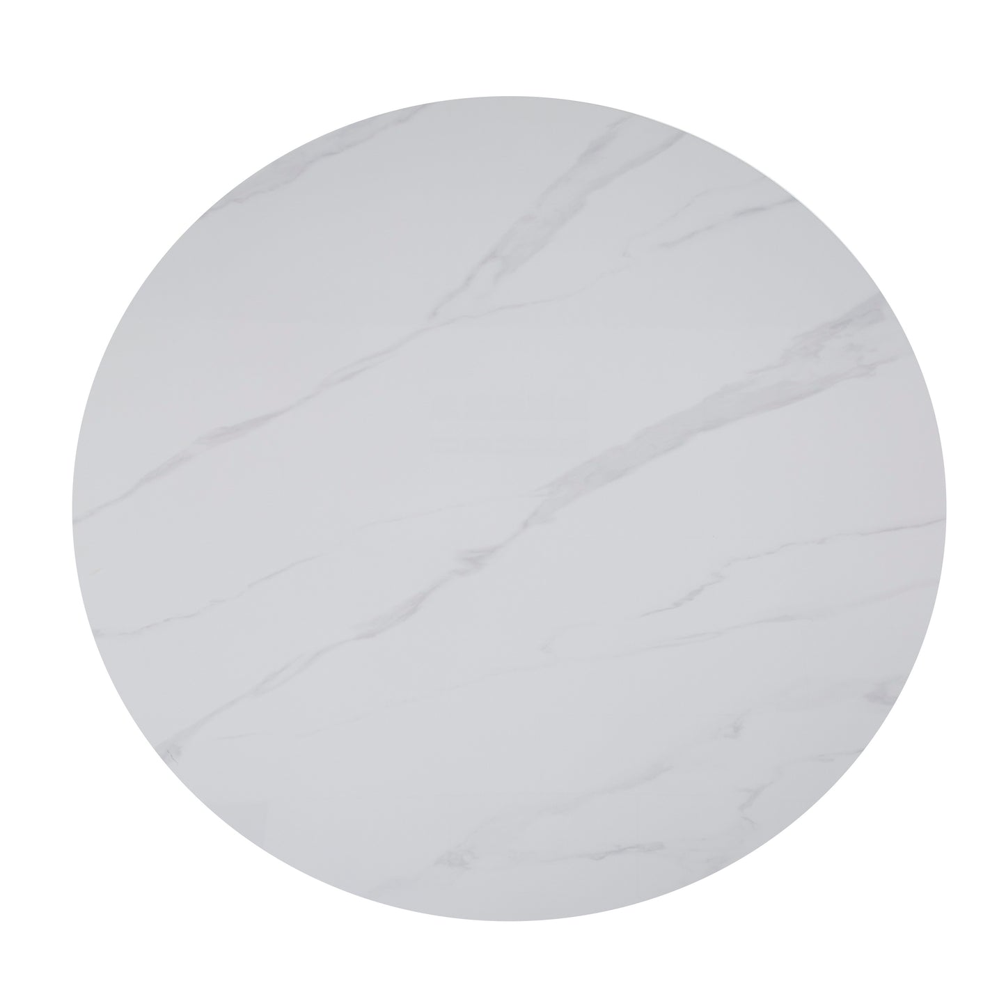 TABLE REPAS ANAÏS PIEDS BEIGE PLATEAU CERAMIQUE MARBRE BLANC 120CM