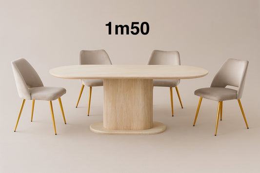 TABLE A MANGER LÉA TRAVERTIN