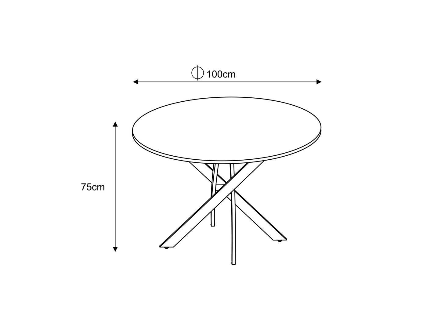 TABLE REPAS JESSICA METAL NOIR MARBRE GREIGE 100x75cm
