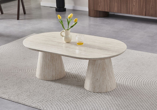 TABLE BASSE ICONIC CERAMIQUE TRAVERTIN