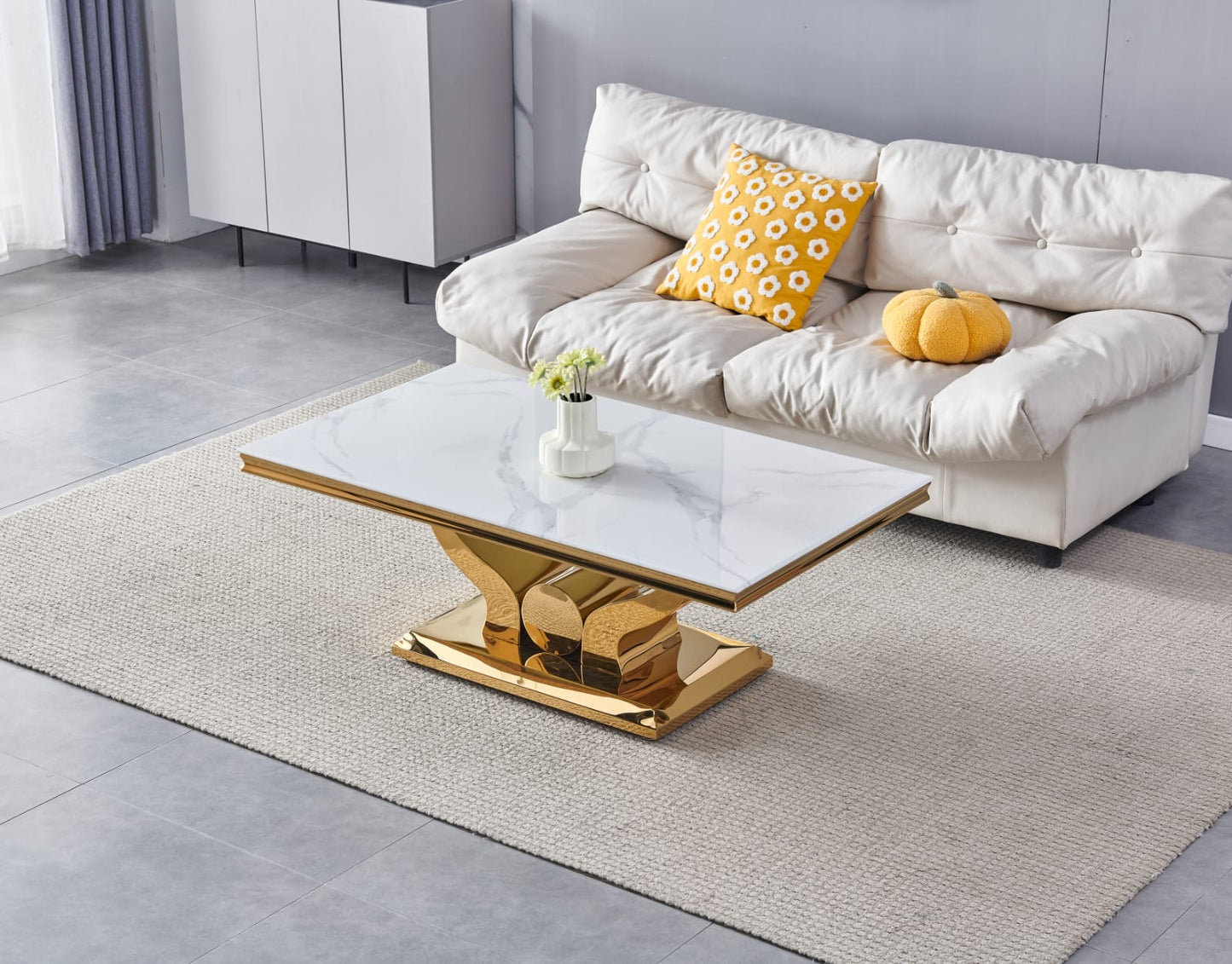 TABLE BASSE TROPHEE DORE MARBRE NOIR