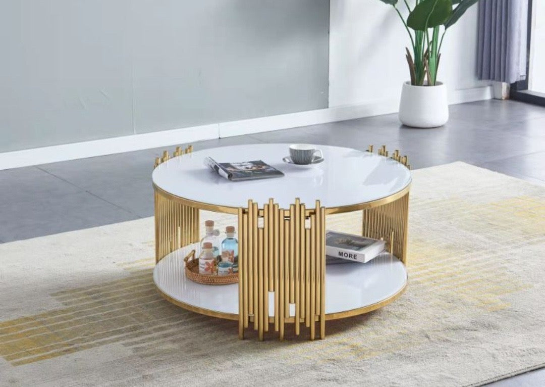 TABLE BASSE ROMEO ROND DORE