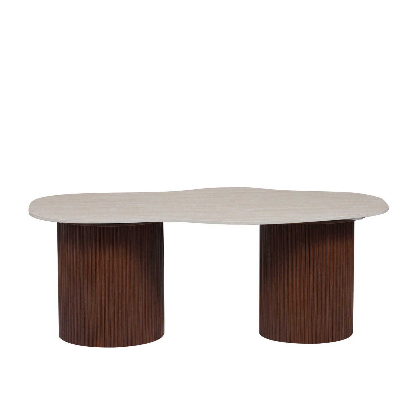 TABLE BASSE NIKI PIED NOYER PLATEAU CERAMIQUE TRAVERTIN MAT 120x70x45cm