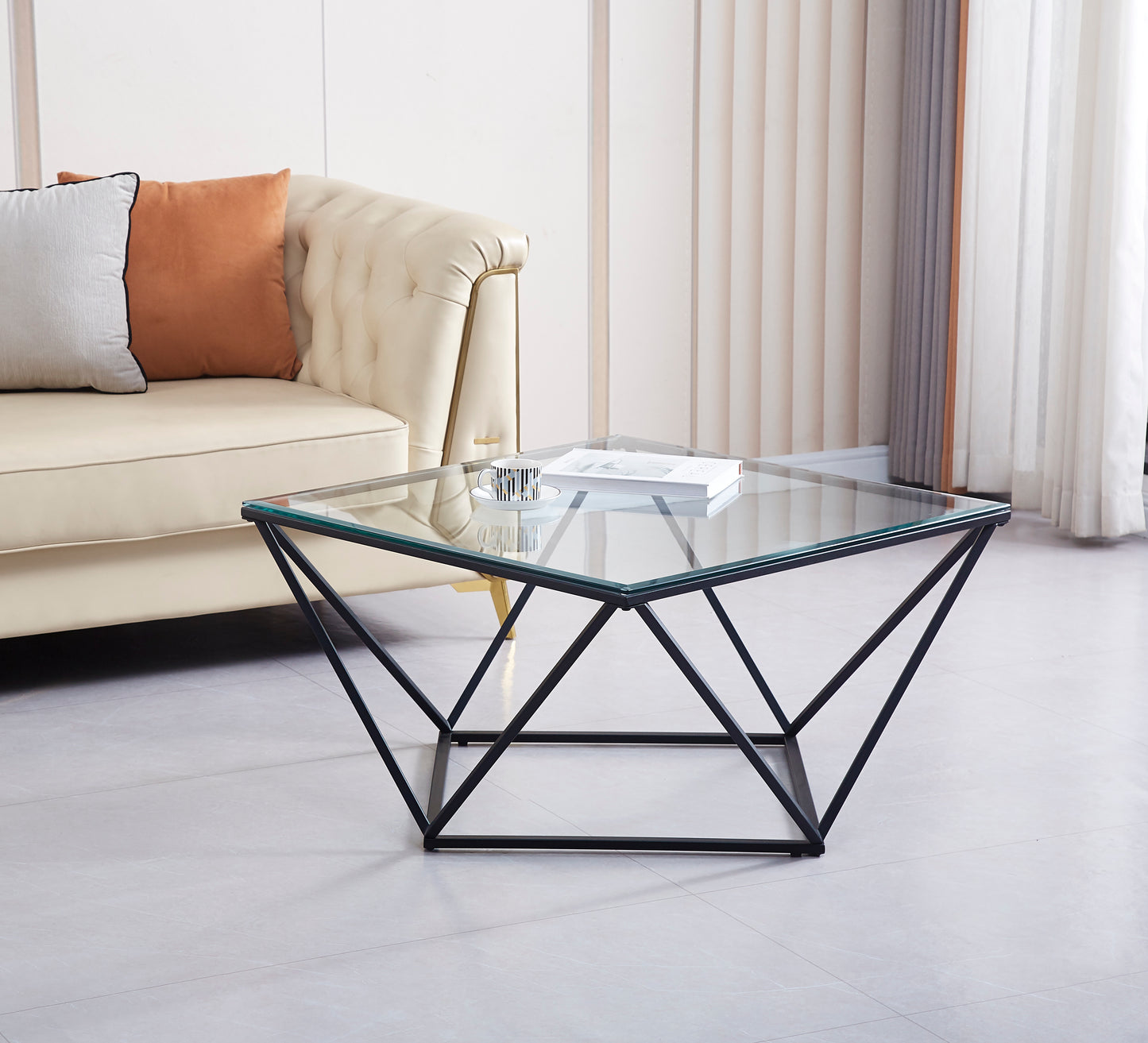 TABLE BASSE ALINA METAL 80X80X45CM