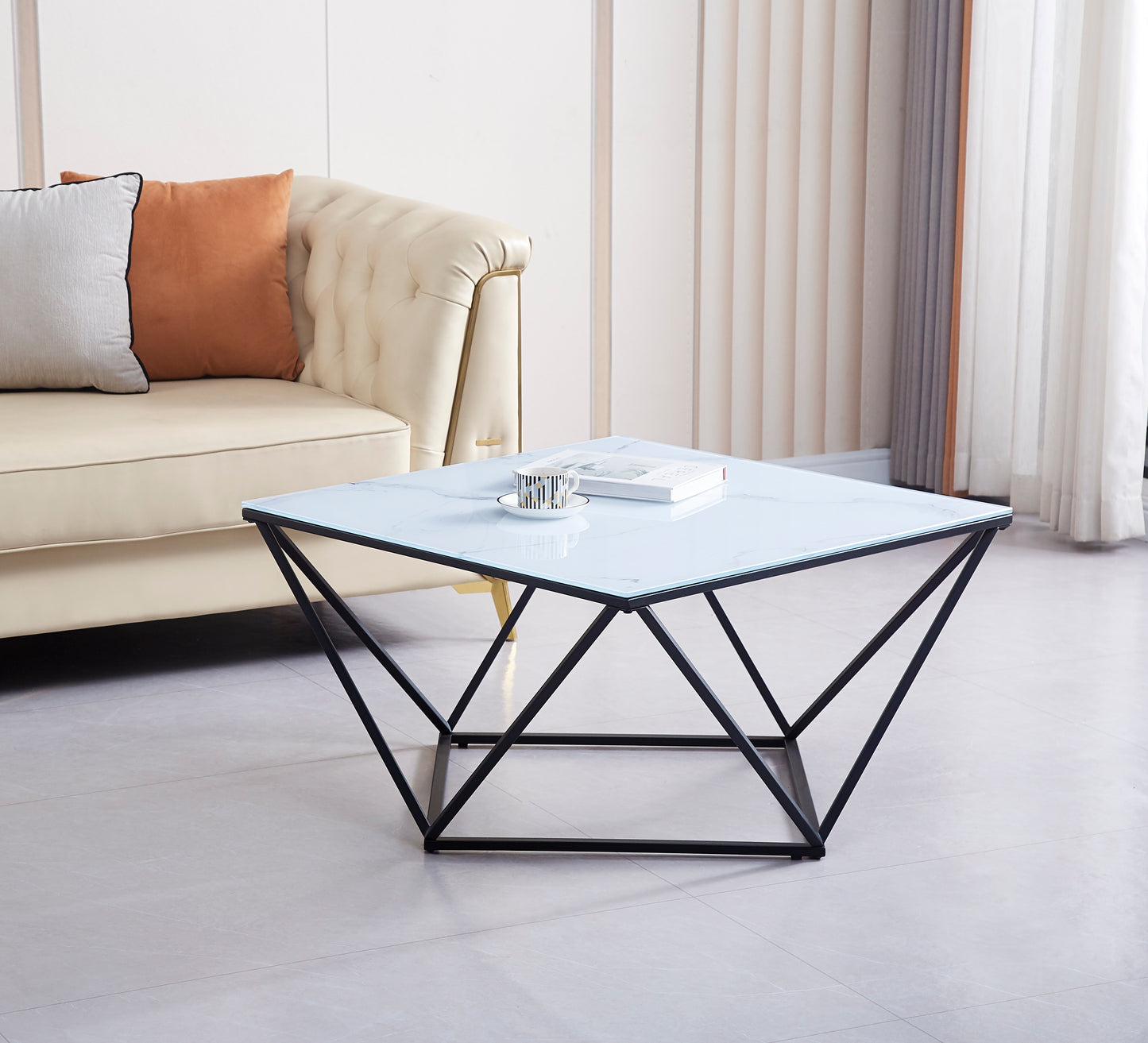 TABLE BASSE ALINA METAL 80X80X45CM