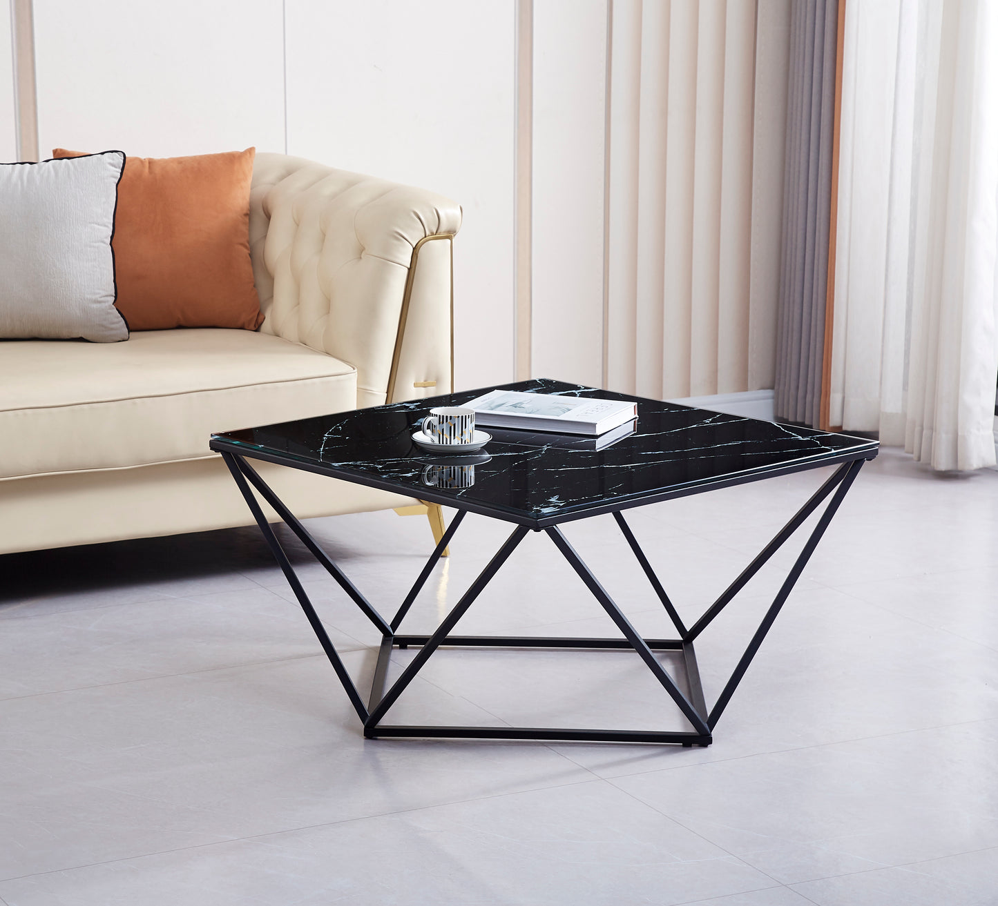 TABLE BASSE ALINA METAL 80X80X45CM