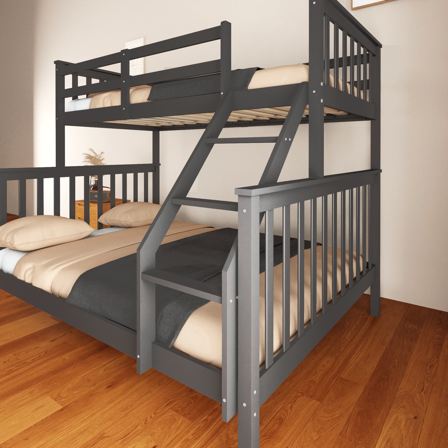 LIT SUPERPOSE BATNA EN BOIS 2+1